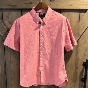 Jachs Shirt Mens Red Heritage Chambray Noho Short Sleeve Button-Down XL